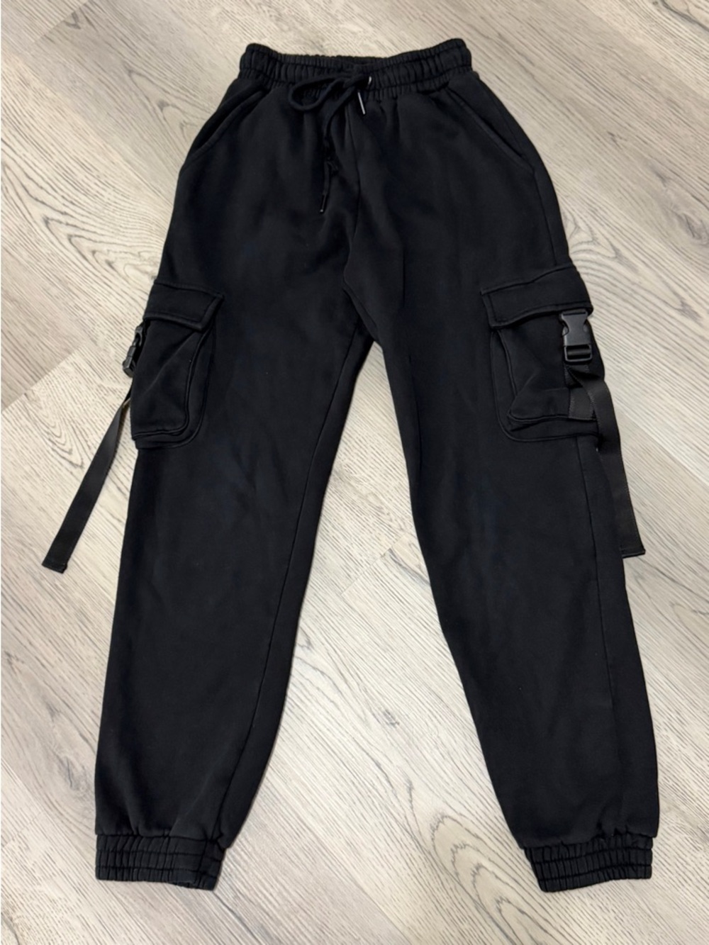 POSTER GIRL BY DOLLS KILL Black Cargo Trip Pants Sweats Grunge Streetwear - XS